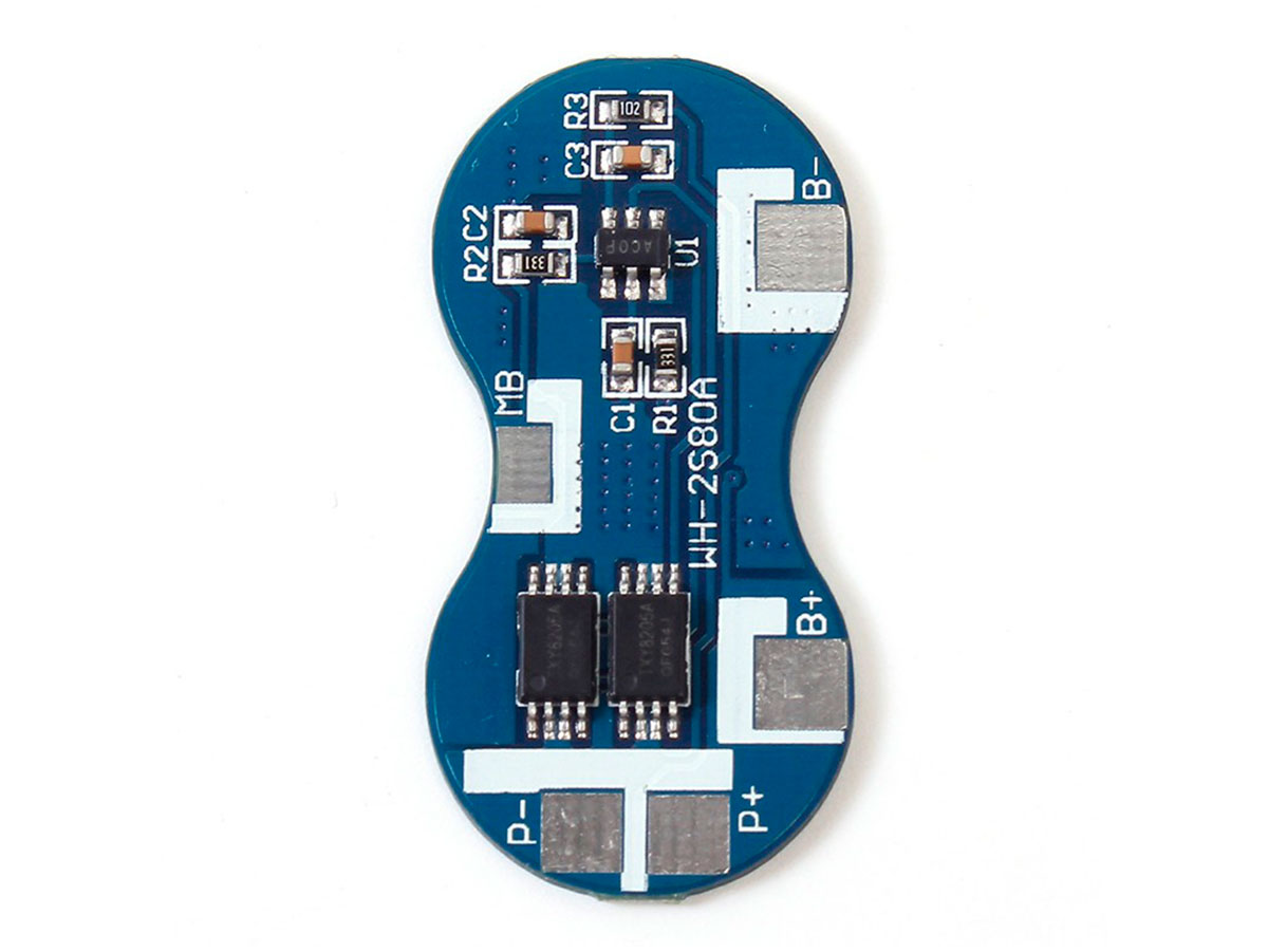 BMS - Módulo Cargador Protector para 2 Baterías Ión Litio 18650 - 7,4 V - 4 A