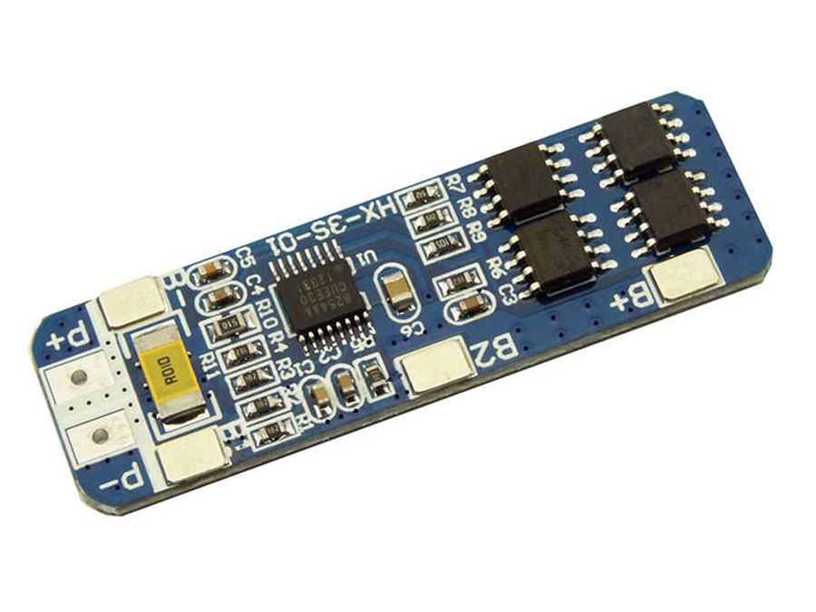 BMS - Protective Charger Module for 3 Lithium Ion 18650 Batteries - 11,1 V - 5 A