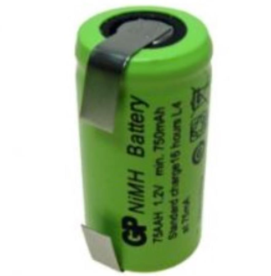 GP 75AAH - Batería NiMH 1,2 V - 750 mAh - 2/3 AA con terminales