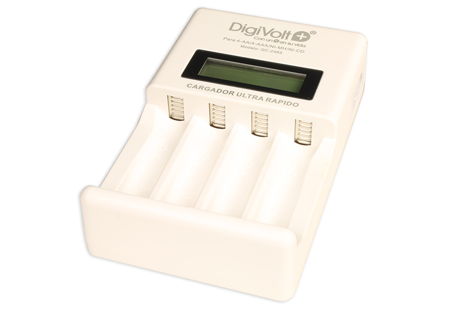 PowerBase DG-QC2465 - Chargeur de batterie rapide NIMH AA/AAA avec affichage