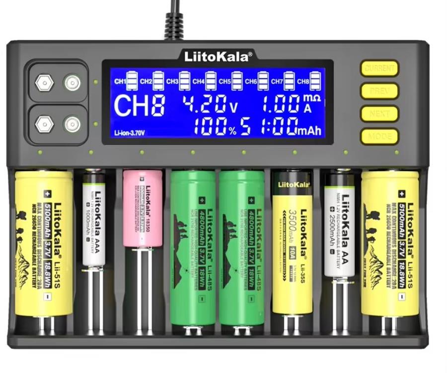 LiitoKala Lii-S8 - Cargador universal de 8 baterías Ni-MH/Ni-Cd/Li-ion/IMR/LiFePO4
