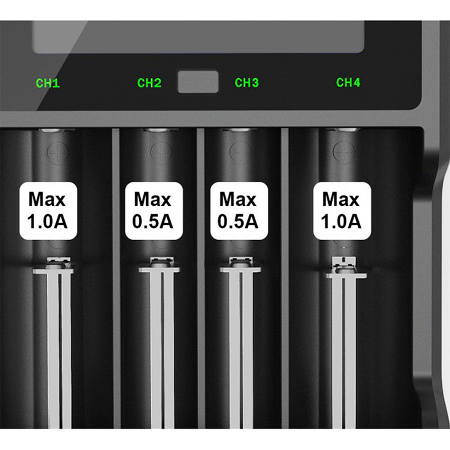 XTAR VC4 - Chargeur intelligent universel pour batteries rechargeables Li-ion et Ni-MH