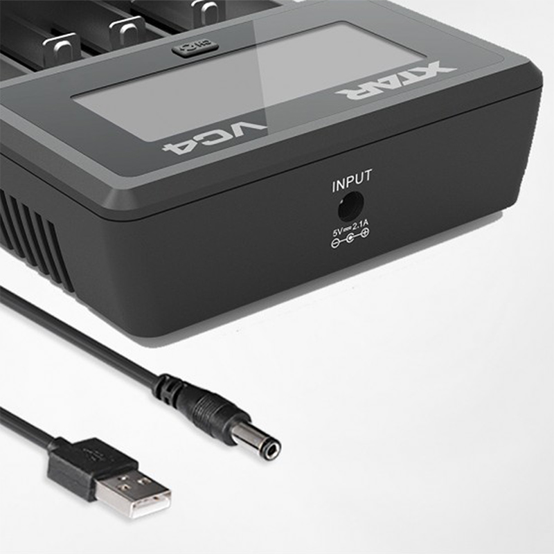 XTAR VC4 - Chargeur intelligent universel pour batteries rechargeables Li-ion et Ni-MH