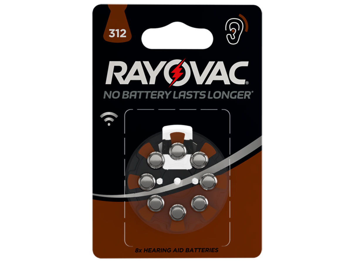 Rayovac 312AU - Hearing Aid Button Cell Battery - 8 Units - 5000252003793