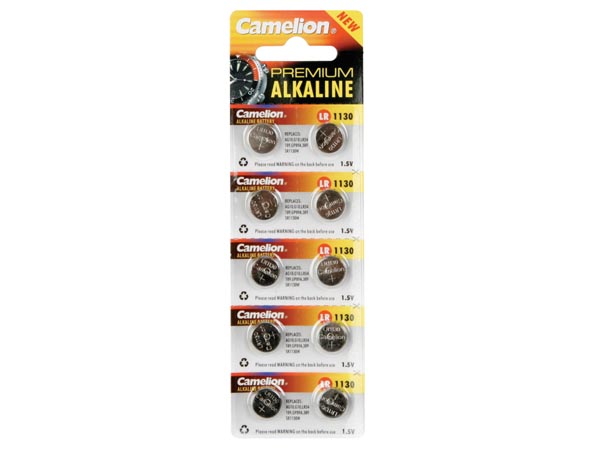 Camelion LR1130 - AG10 - D389 - SR54 - 1.5 V Alkaline Button Cell Battery