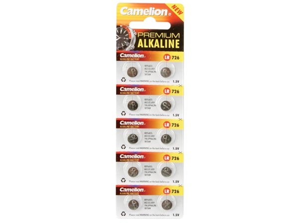 Camelion LR726 - AG2 - D396 - Pile Bouton Alcaline 1,5 V