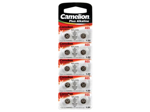 Camelion LR754 - AG5 - D393 - 1.5 V Alkaline Button Cell Battery