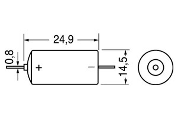 Saft LS14250CNA - Pila Litio 3,6 V - 950 mA - ½ AA con Terminales