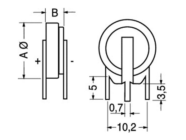 CR2032 - Pilha Lítio para Circuito Impresso Vertical