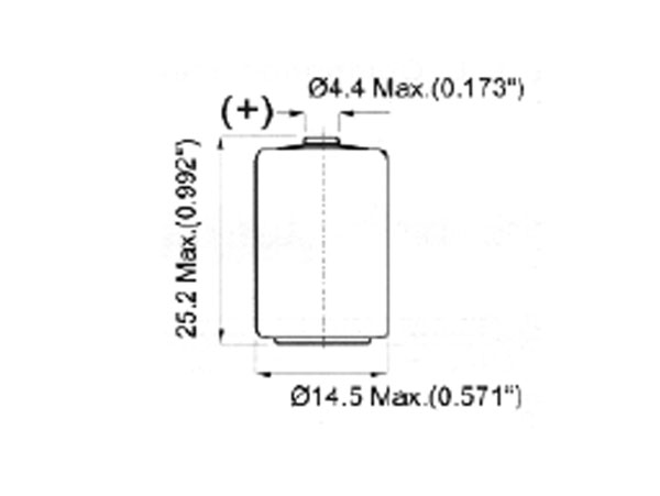 LER14250 - Pilha Lítio - 3,6 V - 1200 mAh - ½ AA