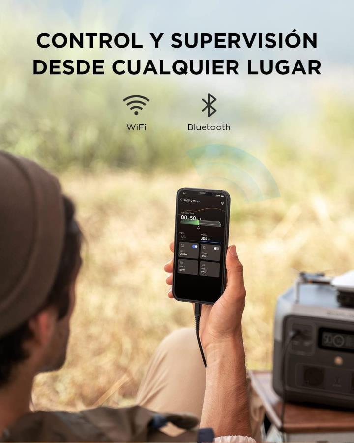 Ecoflow RIVER2 MAX - Estação de energia portátil com baterias LiFeP04 - 500 W - 512 Wh de carregamento rápido - ZMR610-B-EU