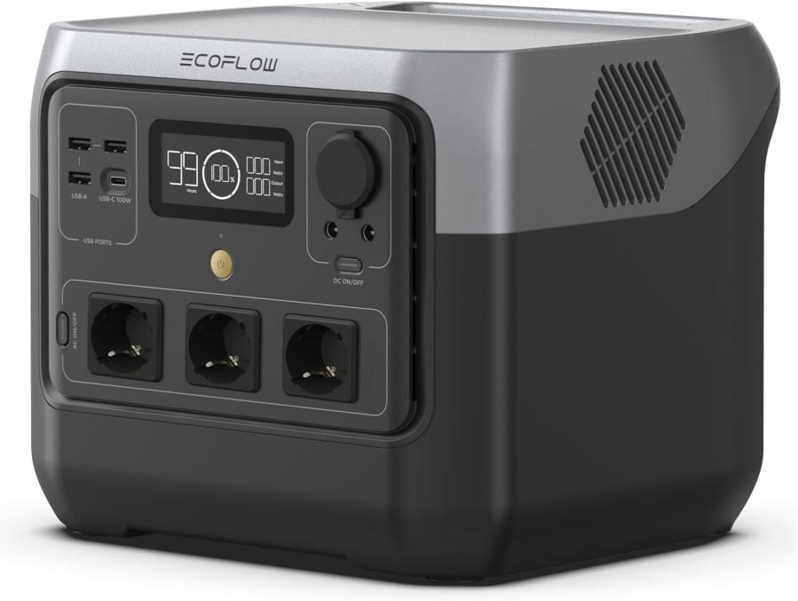 Ecoflow RIVER2 PRO - Centrale électrique portable avec batteries LiFeP04 - 800 W - 768 Wh Charge rapide