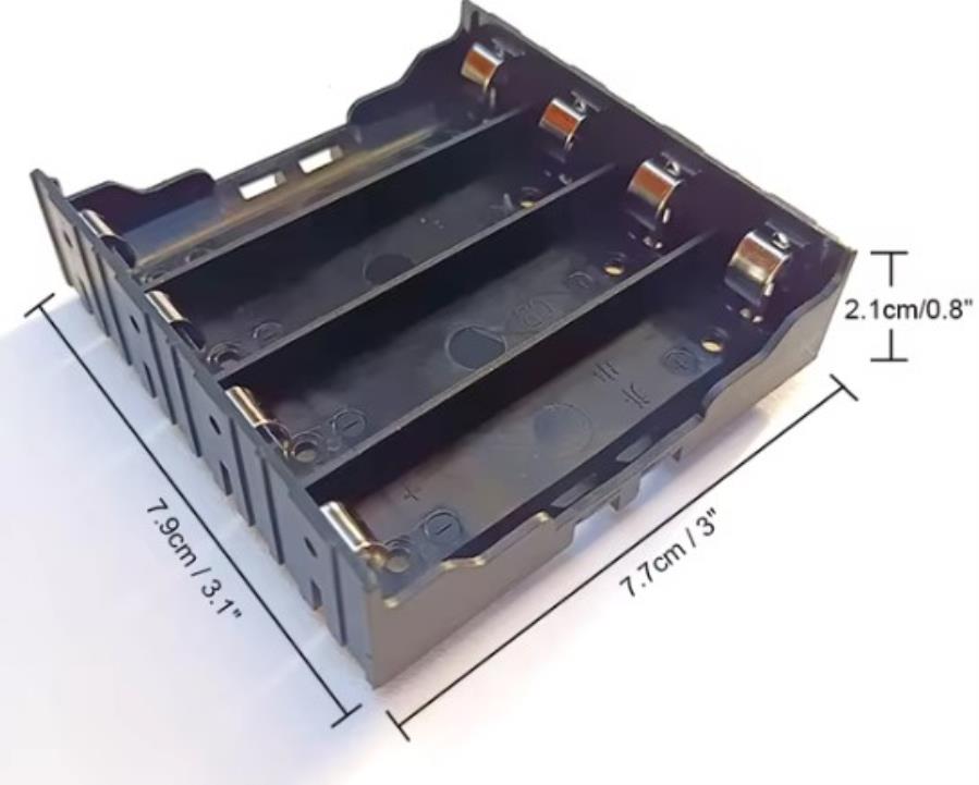 Battery Holder for 4 x 18650 Batteries - for PCB