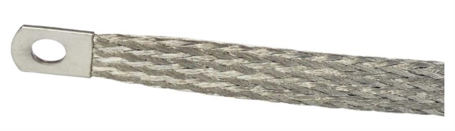 Cu Earthing Strap - 25 mm2 - Ø1:8,5 mm Ø2:8,5 mm - 10 cm - 11008442