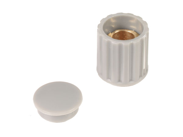 Velleman KN206GS - Botón de Mando 6 mm Gris con Raya Blanca - 20 mm Diámetro