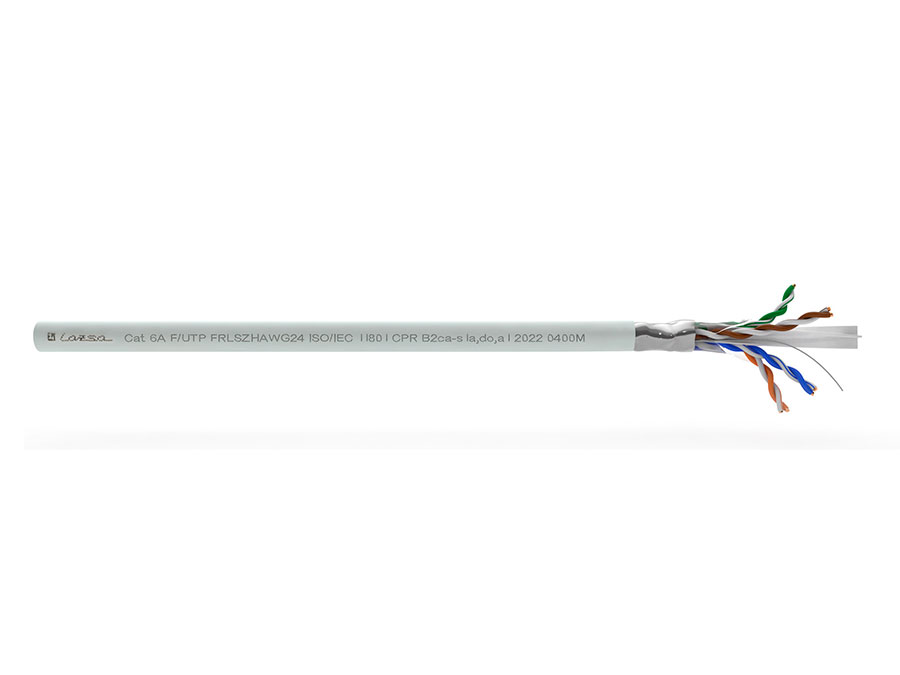 Lazsa CAT6A F/UTP AWG24 FRLSZH CPR. B2ca - Câble LAN 4 paires torsadées sans halogène - Blanc - 3203