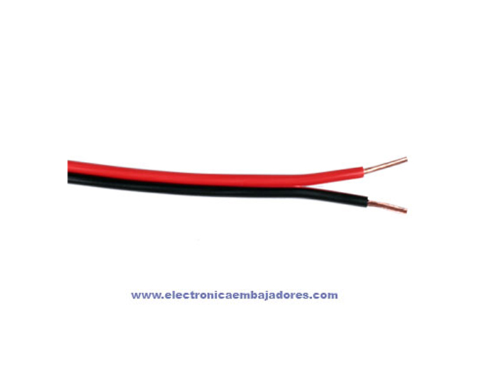 Cable Paralelo Rojo y Negro Polarizado 2 x 0,25 mm²