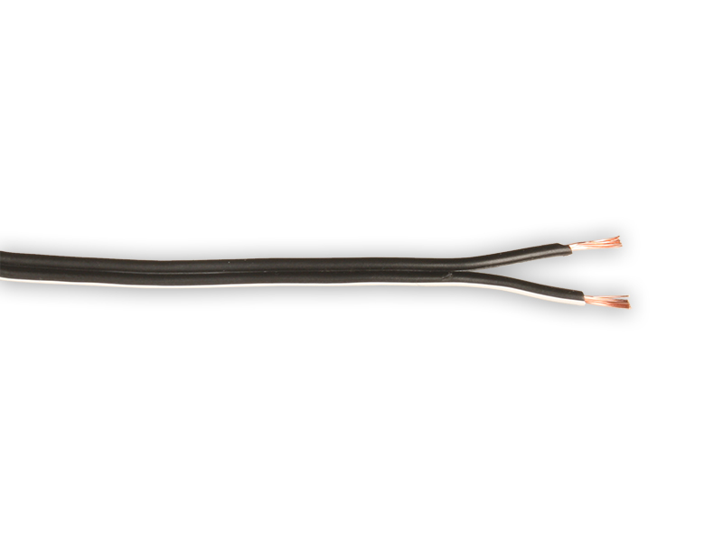 Cable Paralelo Negro Polarizado Raya Blanca 2 x 0,25 mm²