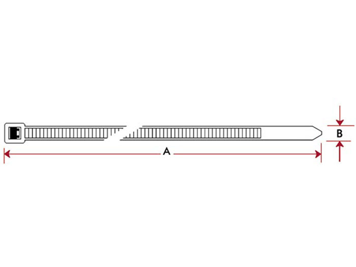 Collier de Serrage en Plastique 280 mm Blanc - 100 Pièces