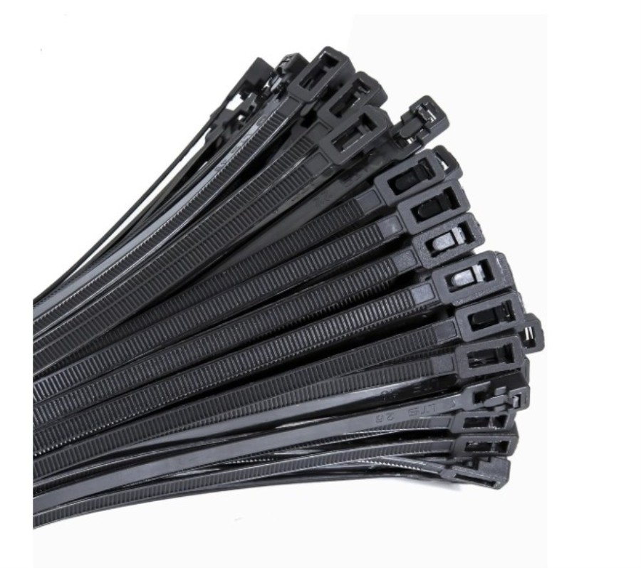 Reusable chain cable tie 300 x 4.8 mm - Color: Black - 100 Pcs