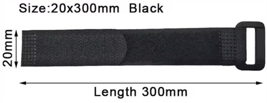 Brida de nailon con tensor de plástico - Negro - 20 x 300 mm - 10 Unidades