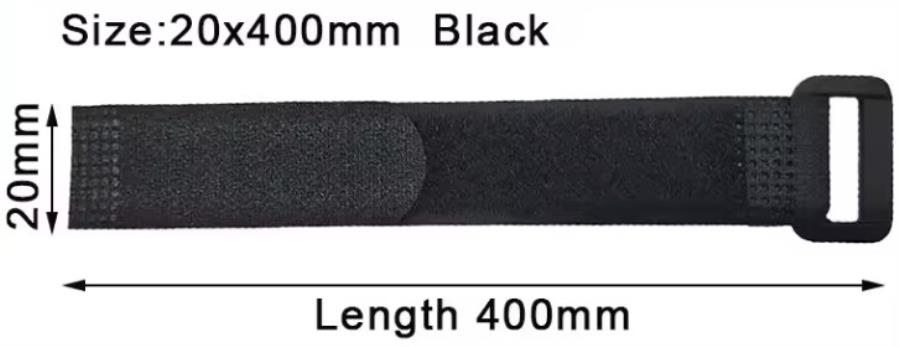 Brida de nailon con tensor de plástico - Negro - 20 x 400 mm - 10 Unidades