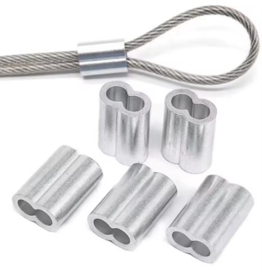 Manguito de aluminio M1.2 para cable de acero de 1 mm - 500 Unidades
