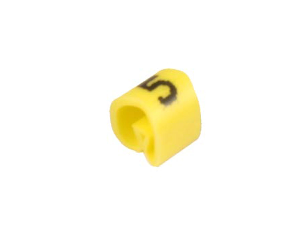 Pliotex - Bag of 100 Cable Markers Ø2.2-Ø5 mm - Yellow no. 5 - TPTV45-5-AM
