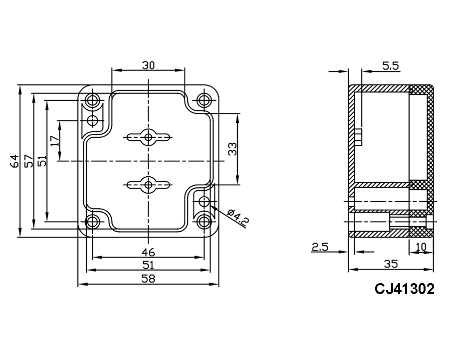 Coffret Étanche ABS 64 x 58 x 35 mm