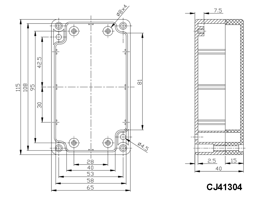 G304 - Sealed ABS Enclosure 115 x 65 x 40 mm
