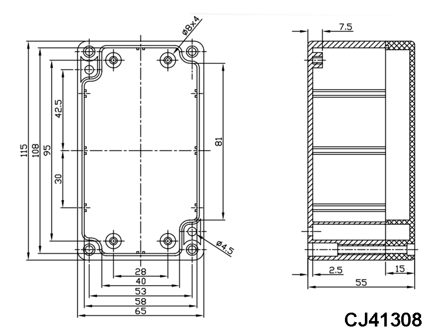 Caixa Estanque ABS 115 x 65 x 55 mm