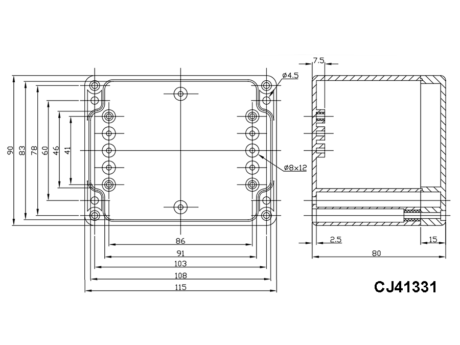 G331 - Sealed ABS Enclosure 115 x 90 x 80 mm