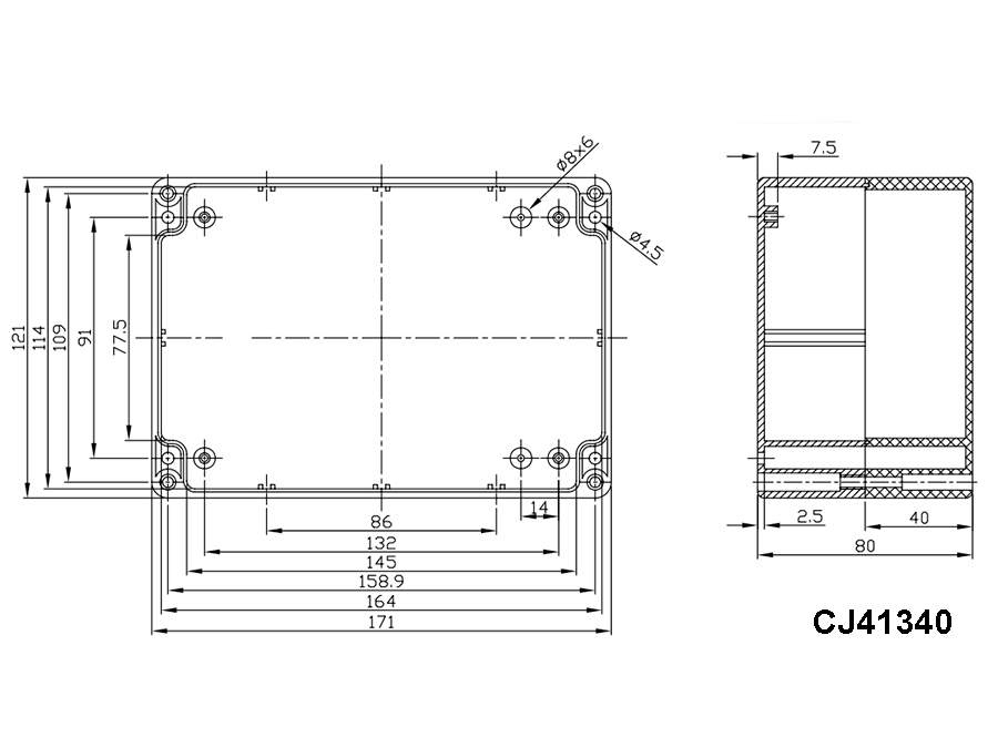 Coffret Étanche ABS 171 x 121 x 80 mm