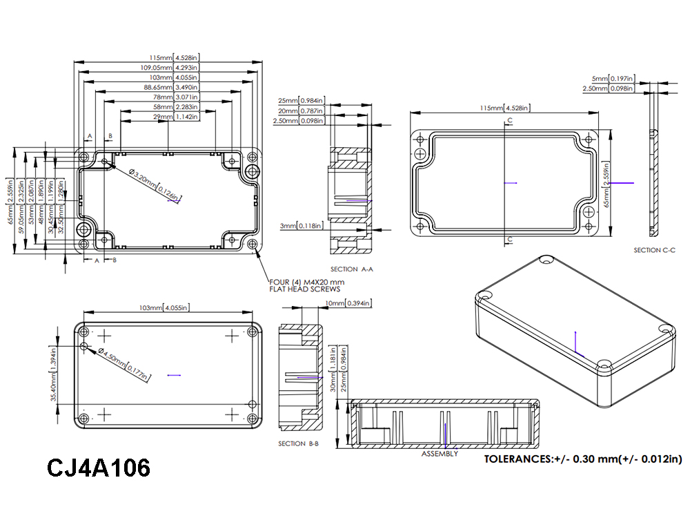 Aluminium Sealed Enclosure 115 x 65 x 30 mm