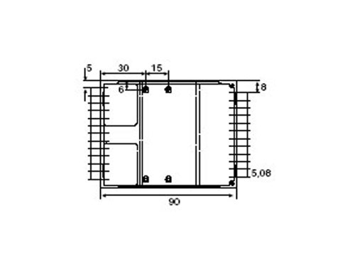 Caja Carril DIN 25 Conexiones 72 x 90 x 70 mm