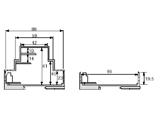 Caja Carril DIN 25 Conexiones 72 x 90 x 70 mm