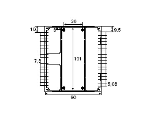 Boîtier sur Rail DIN DIN 35 Connexions 105 x 90 x 70 mm