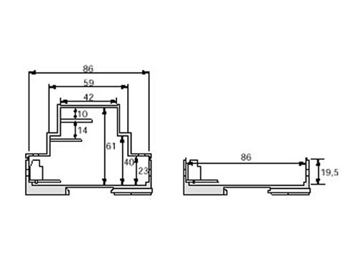 Boîtier sur Rail DIN DIN 35 Connexions 105 x 90 x 70 mm