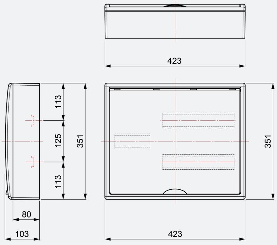 Solera 8220 - Coffret de Distribution Électrique - Surface - 24 Éléments + 4 Plombables