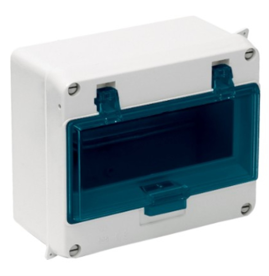 Solera 895 Fume - Caixa de distribuição estanque IP54 para montagem em superfície - 7 módulos - Calha DIN