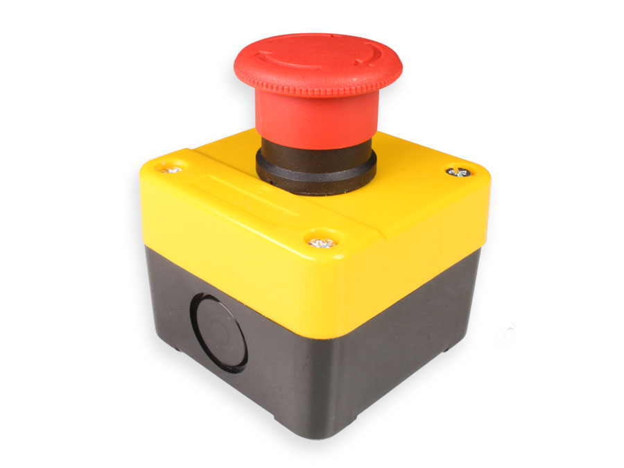 SWITCHTRONIX - Caixa Control Manobra Botão de Paragem de Emergência - 1NF (Liberado ao Girar)