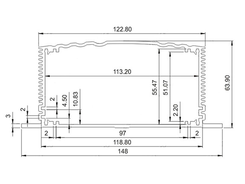 Boîtier Universel Métallique Anodisé avec Dissipateur Thermique - 152 x 69 x 157 mm