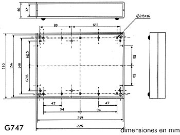 Caja Universal Plástico 225 x 165 x 40 mm
