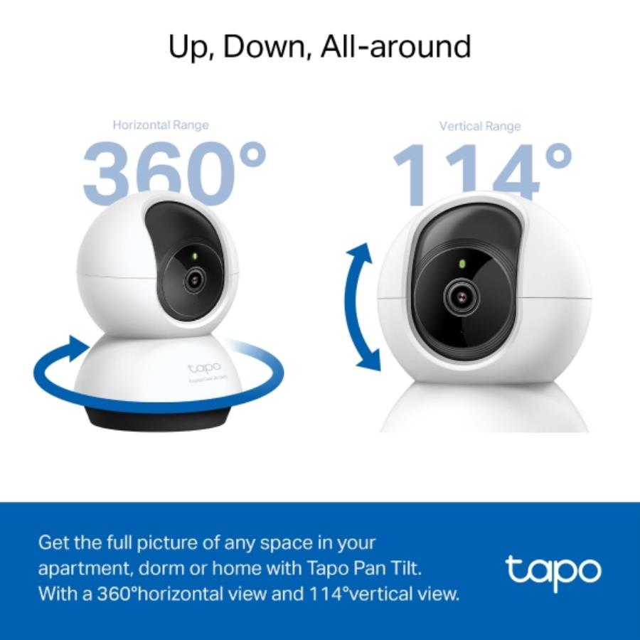 TP-Link Tapo C220 - IA - Caméra WiFi QHD 2K 4MP Audio bidirectionnel 360º IR avec MicroSD