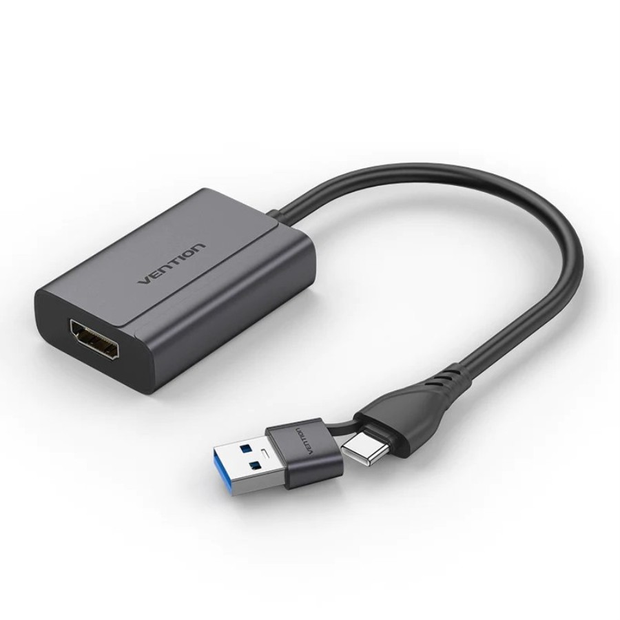 VENTION ACYHB - Adaptateur USB-A + USB-C vers HDMI femelle