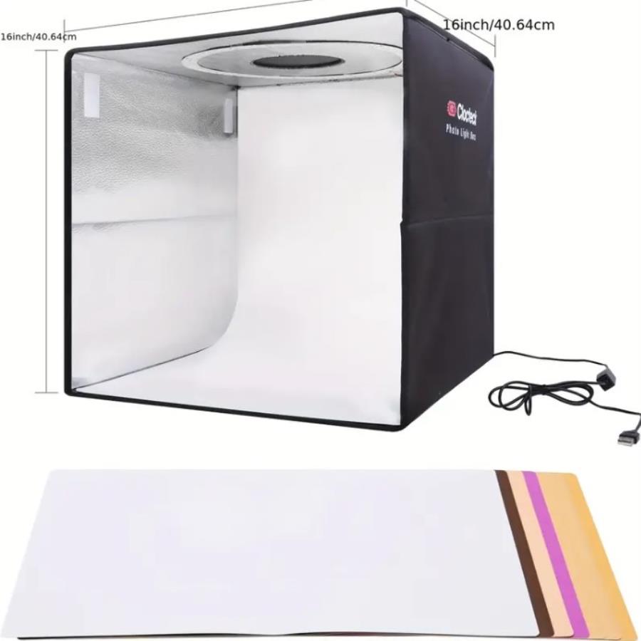 Estudio de fotografía - Caja iluminada con intensidad de LEDs regulables - 5500K - 40 x 40 cm