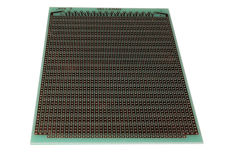 Fiberglass Stripboard with 3 Holes Interrupted Track Lines 100 x 160 mm - 2.54 mm - ECS3