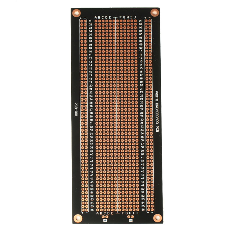 Placa de Fibra de Vidrio Tipo Breadboard 800 Contactos – Paso 2,54 mm