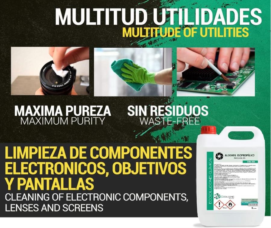 EQM ECO-301-5L - Nettoyant lent à l&aposalcool isopropylique 5L - Pureté 99,9%