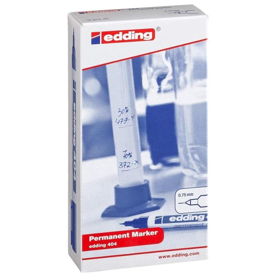 Edding 404 - Rotulador Marcador Permanente con Punta de 0,75 mm - 10 Unidades
